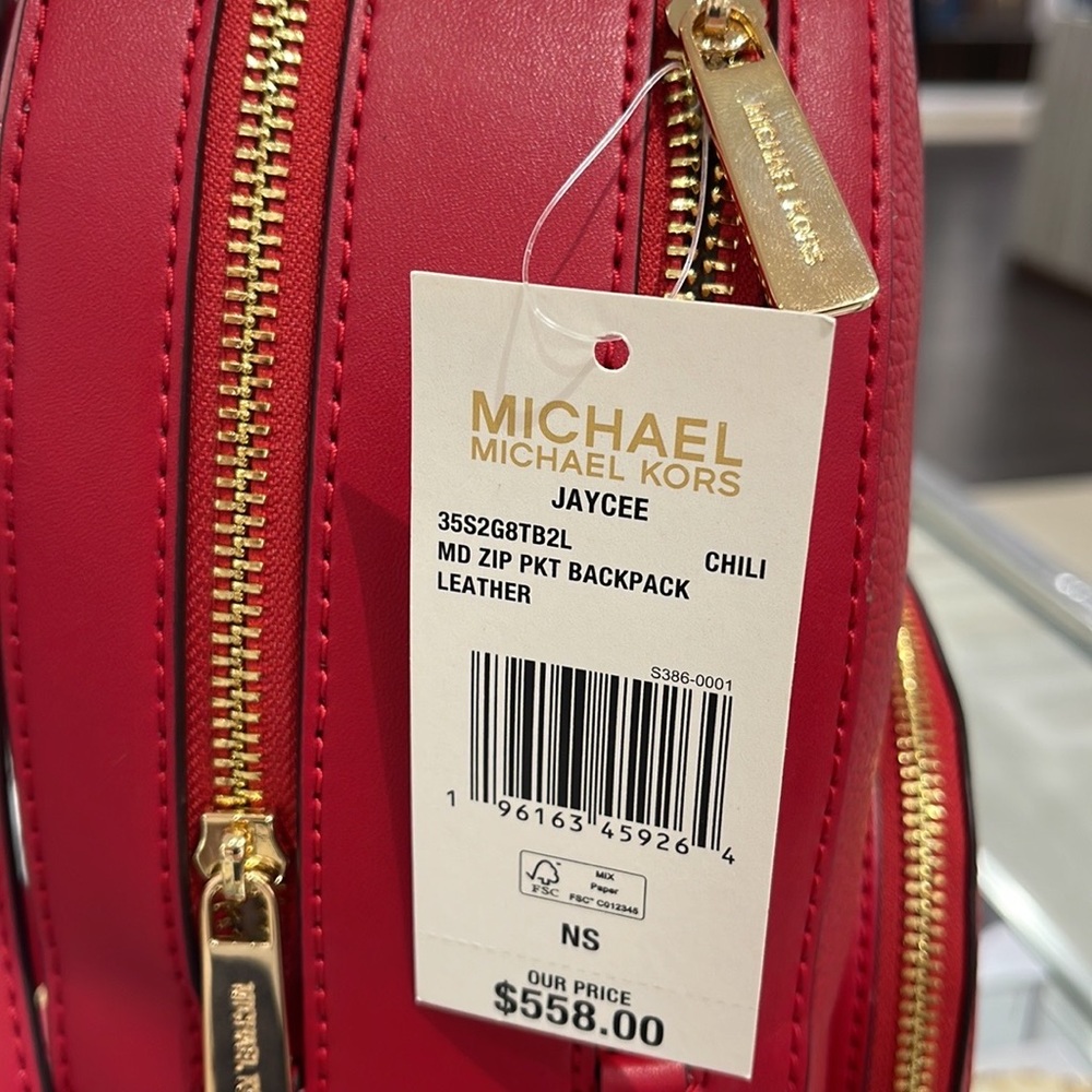 Michael Kors Jaycee Medium Pebbled Leather Backpack
Chili - Picture 8 of 16
